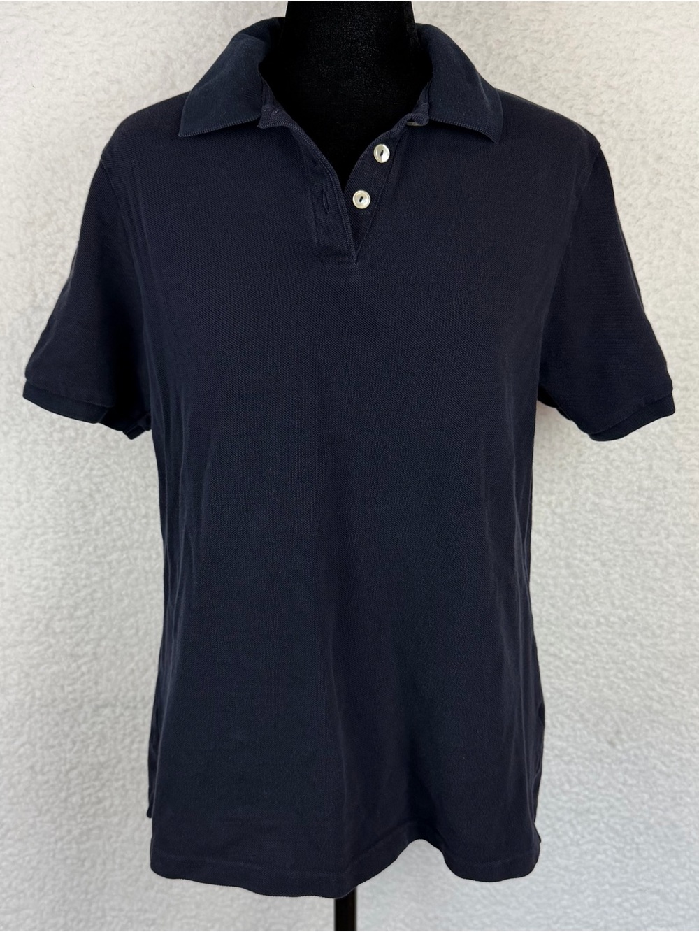 MARKS & SPENCER • Navy Blue 100% Cotton Short-Sleeve Polo Top, 8 - Picture 2 of 11